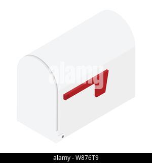 Mailbox closed isometric view isolated on white background Stock Vector