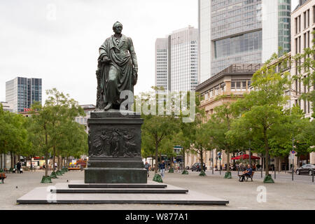 Johann Wolfgang von Goethe statue, Goetheplatz, Frankfurt am Main, Germany, Europe Stock Photo