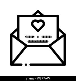 Wedding Invitation Card Thin Line Vector Icon Stock Vector