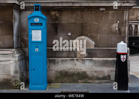 Old Police telephone post in the City of London Stock Photo