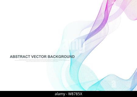 Abstract colorful wave lines background. Geometric template for your design brochure, flyer, report, website, banner. Vector illustration Stock Vector