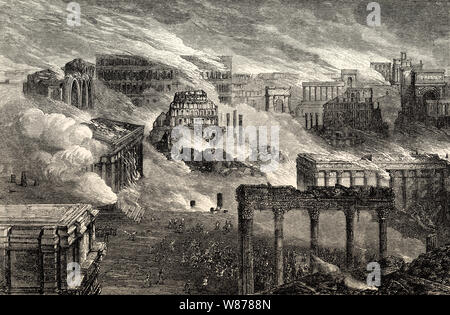 The Great Fire of Rome, 64 AD Stock Photo