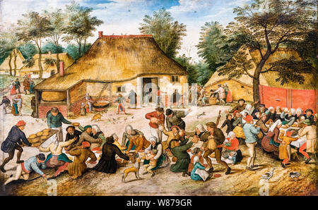 Pieter Brueghel the Younger, The Peasant Wedding, painting, 1550-1559 Stock Photo