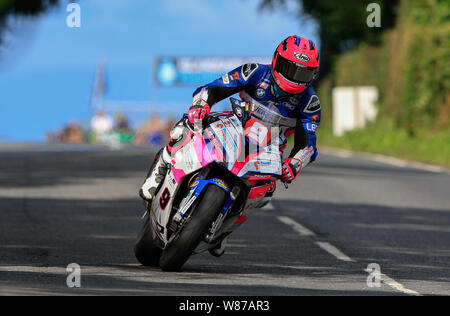 Dundrod Circuit, Belfast, Northern Ireland. 8th Aug, 2019. Ulster Grand Prix road races, Qualification day; Davey Todd qualifies in 5th place in the Superstock - Editorial Use Only. Credit: Action Plus Sports/Alamy Live News Stock Photo