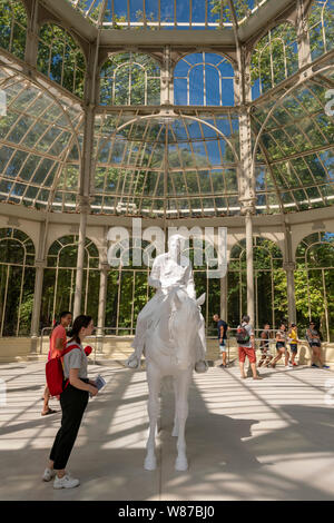 Vertical view of the Palacio de Cristal at Retiro Park in Madrid. Stock Photo