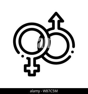 Male And Female Gender Sign Wedding Vector Icon Stock Vector