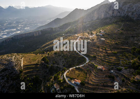 Remote houses high up on a mountain near Altea, Spain Stock Photo