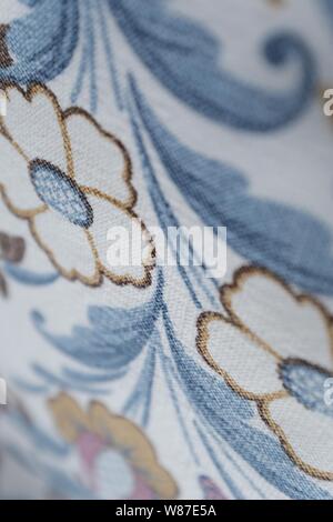 Closeup shot of textured fower patterned wallpaper Stock Photo