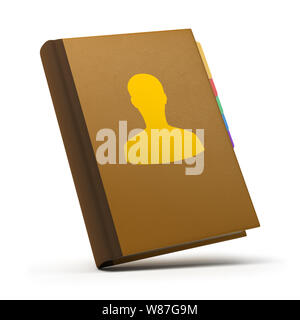 Leather book of contacts. 3d image. Isolated white background. Stock Photo