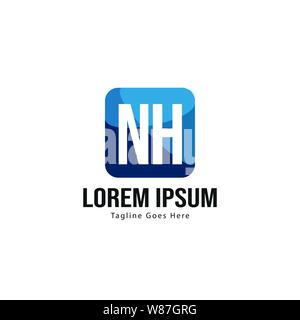 Initial NH logo template with modern frame. Minimalist NH letter logo vector illustration design Stock Vector