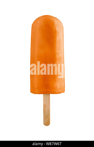 orange ice lolly, isolated on white background Stock Photo