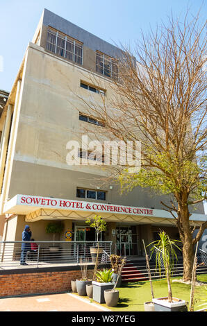 Soweto, South Africa - September 08 2018: Outside view of Soweto Hotel and Conference Center in the heart of historic area of Soweto, South Africa Stock Photo