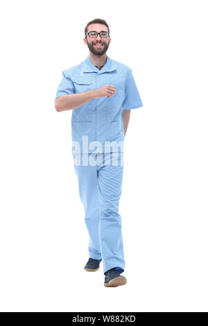 in full growth. men doctor confidently stepping forward Stock Photo