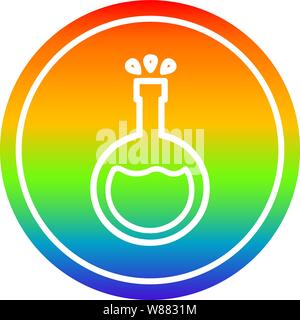 science experiment circular icon with rainbow gradient finish Stock ...
