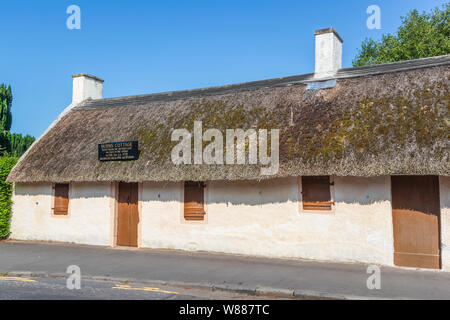 Burns Cottage, the first home of Robert Burns is located in Alloway, South Ayrshire, Scotland. It was built by his father, William Burness in 1757. Stock Photo