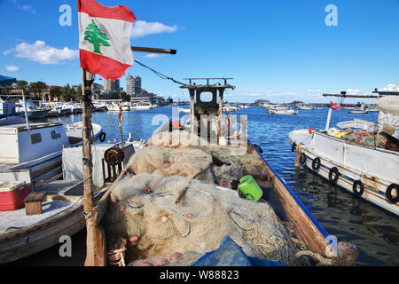 Tripoli, Lebanon - 02 Jan 2018. The marina in Tripoli, Lebanon Stock Photo