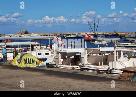 Tripoli, Lebanon - 02 Jan 2018. The marina in Tripoli, Lebanon Stock Photo