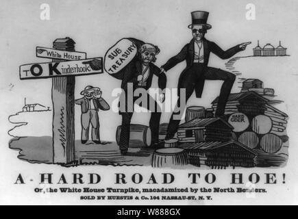 A hard road to hoe!  Or, the White House Turnpike, macadamized by the north benders Stock Photo