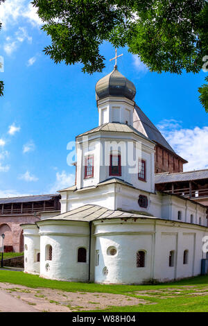 Veliky Novgorod, Russia - 29.07.2018. Ancient temple. An ancient temple in the early spring. Stock Photo