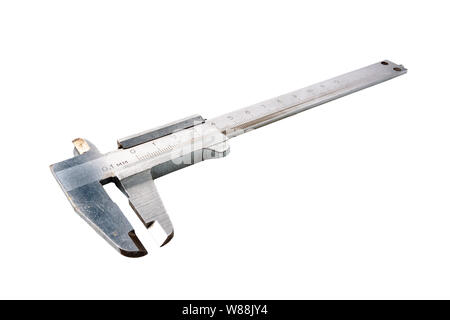 Metal vernier caliper isolated on white background. Vernier Caliper isolated on white background Stock Photo