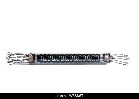 very old digital indicator on a white background, isolate Stock Photo