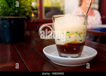 Closeup view, Typical cold sweet South East Asian desert for summer hot season called Lot Chong, Stock Photo