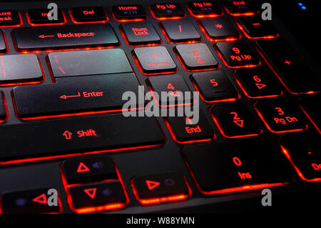 Keyboard with red back light Stock Photo