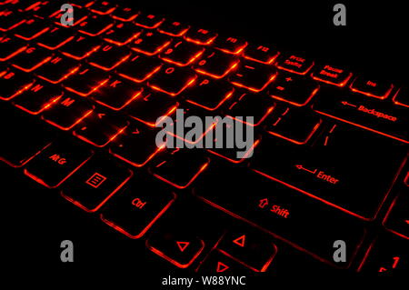 Keyboard with red back light Stock Photo