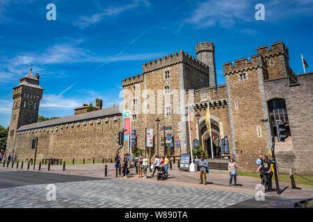 View of Cardiff Castle in Wales, UK Stock Photo