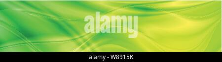 Abstract shiny bright green waves banner design. Vector wavy header background Stock Vector