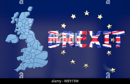 BREXIT - UK leaving the european union - 3D rendering Stock Photo