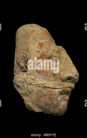 Mexico, Chiapas, Palenque. Mayan plaster mask; Palenque Ruins Museum ...
