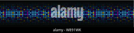 Colorful abstract shiny light circles web header banner. Vector background Stock Vector