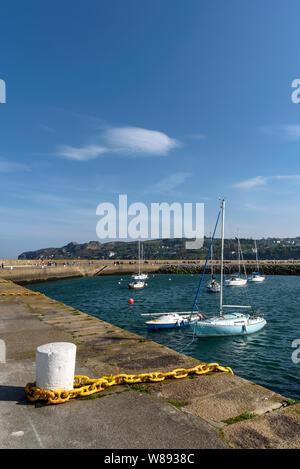 Yachts are tied Up at Marine Harbour in Howth Dublin. Stock Photo