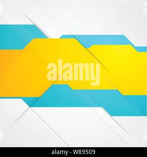 Blue and yellow abstract tech background. Vector modern design Stock Vector