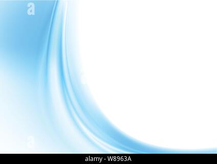 Abstract blue soft elegant shiny waves background. Modern wavy vector design Stock Vector