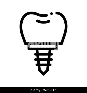 Dentist Stomatology Tooth Implant Vector Icon Stock Vector