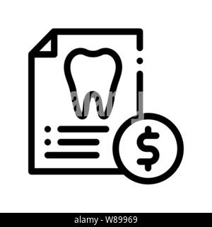 Dentist Stomatology List Vector Thin Line Icon Stock Vector