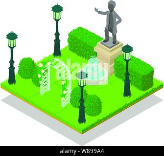 Memorial concept banner, isometric style Stock Vector