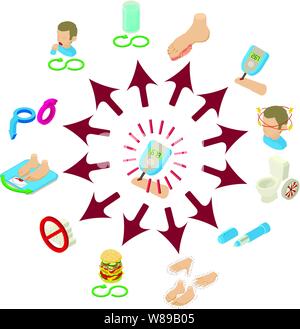 Diabetic concept banner, isometric style Stock Vector