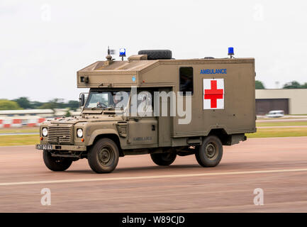 RAF Ambulances rushes to emergency at the Royal International Air Tattoo 2019 Stock Photo