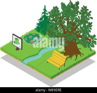 Parkland concept banner, isometric style Stock Vector