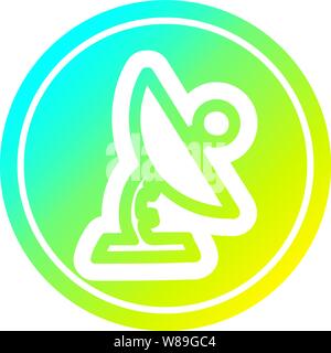 satellite dish circular icon with cool gradient finish Stock Vector