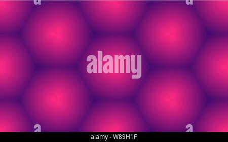 Organic purple seamless pattern. Honeycomb pink and purple gradient. Abstract bright color background. Stock Vector