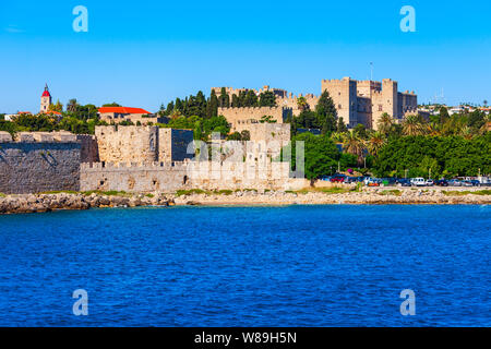 Rhodes old town aerial panoramic view in Rhodes island in Greece Stock ...