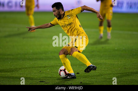 Murat Yildirim of Yeni Malatyaspor breaks on the ball Stock Photo