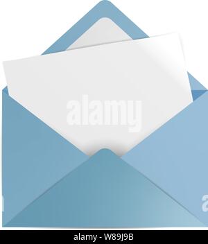 realistic envelope and piece of paper vector illustration Stock Vector