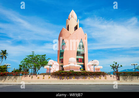 NHA TRANG, VIETNAM - MARCH 14, 2018: Lotus Tower or Thap Tram Huong in the center of Nha Trang city in south Vietnam Stock Photo