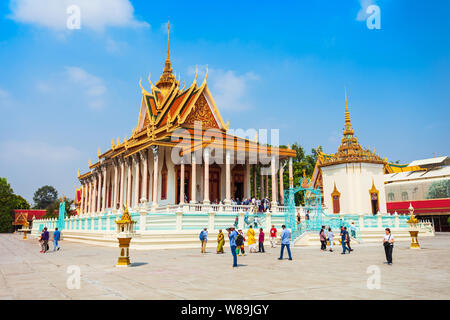 PHNOM PENH, CAMBODIA - MARCH 24, 2018: The Silver Pagoda or Wat Preah Keo Morakot is located near the Royal Palace in Phnom Penh in Cambodia Stock Photo