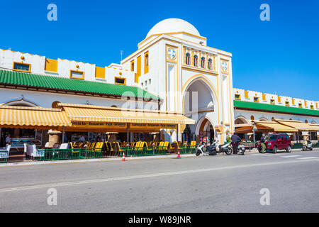 RHODES, GREECE - MAY 13, 2018: Central city market building in Rhodes island in Greece Stock Photo